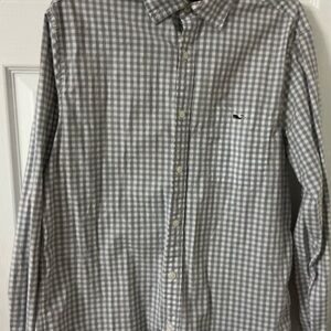 Vineyard Vines Gray Checkered Button Down Shirt